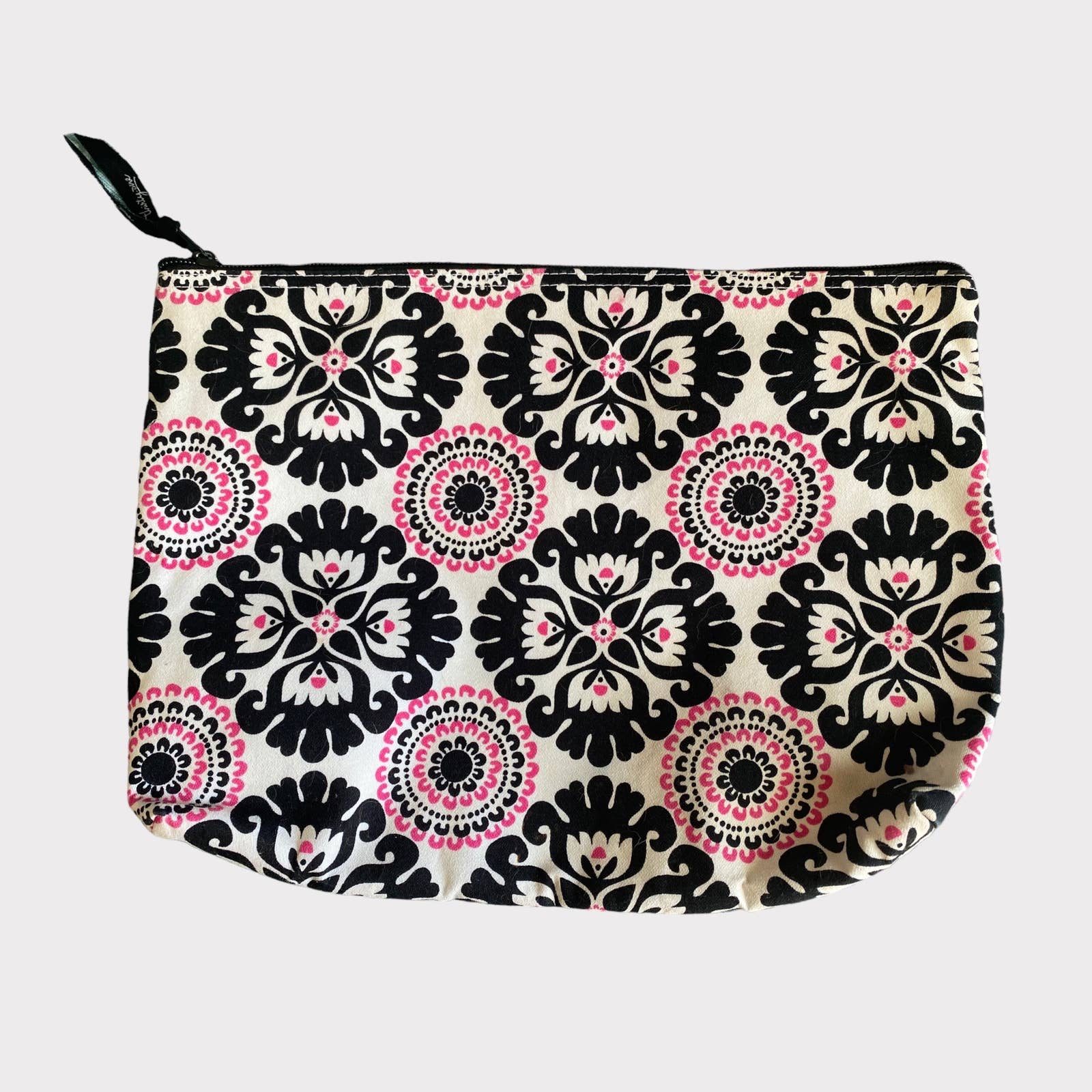 Thirty-One Zipper Pouch Floral Pink Pop Medallian